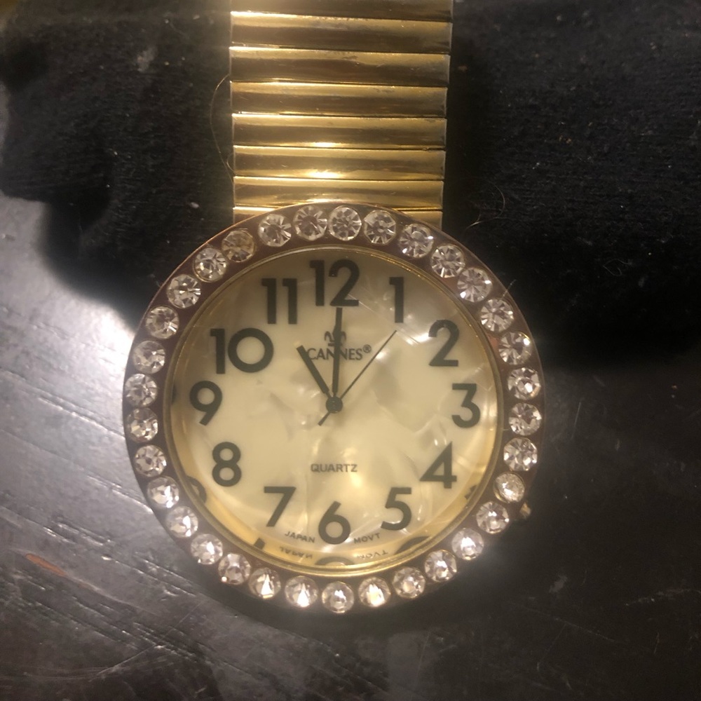 Vintage watch oversize face with crystal frame. Cannes  Quartz
